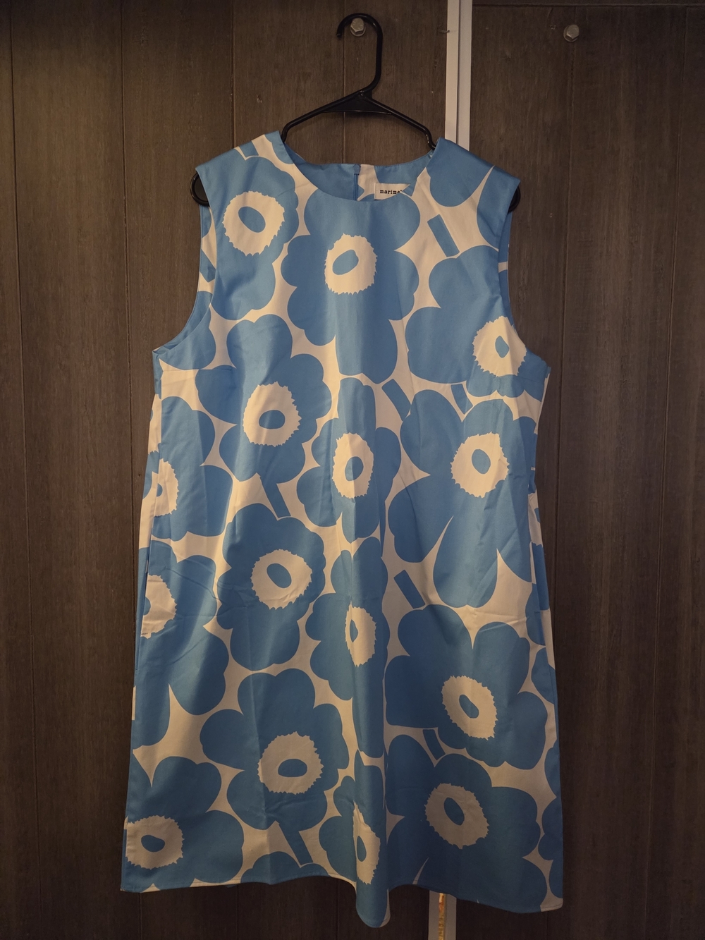 Marimekko Blue and White Floral Siluetti Unikko Size 46